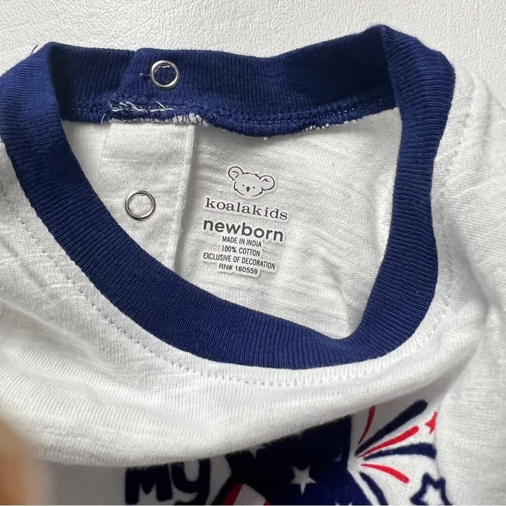 Koala Kids July Fourth Holiday Celebration Matching One Piece Set Sz NB